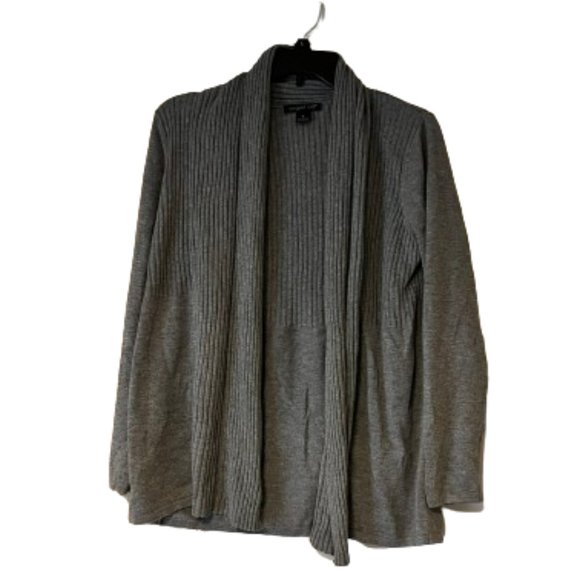 August Silk Gray Open Front Sweater - Medium - Picture 1 of 3